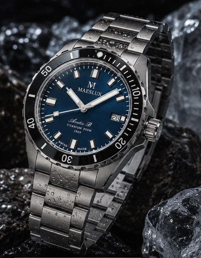 MAESLUX Arctic B Titanium 300M with full titanium bracelet